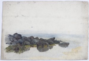 Study of Rocks (blyant, akvarel og kropsfarve på papir)